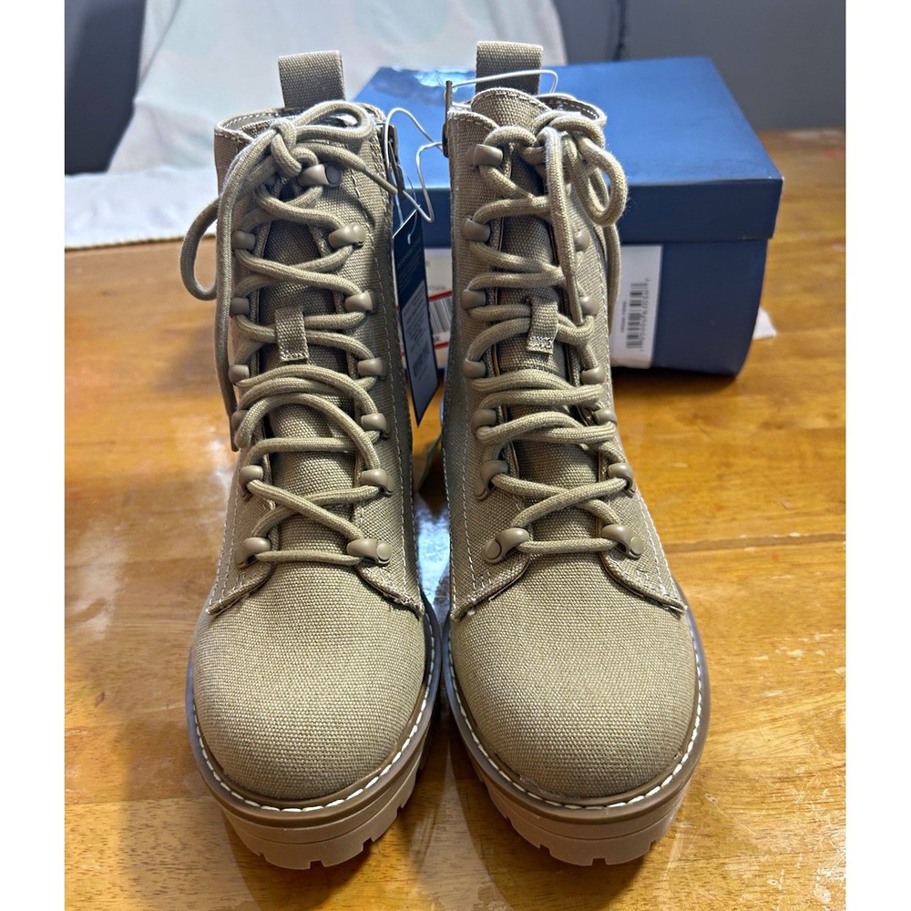 Universal Thread Women's Parker Combat Boots Size 7 Moss Green, Memory Foam